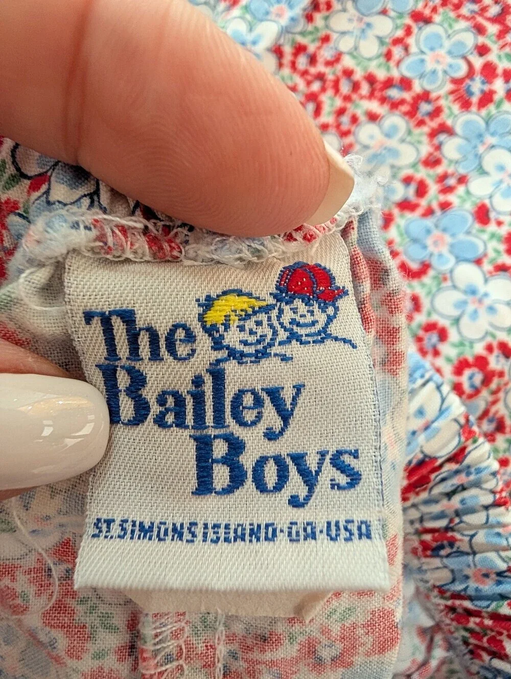 Vintage Floral Red White Blue Bloomer Pants Elastic Waist & Ankle Sz 9 Months